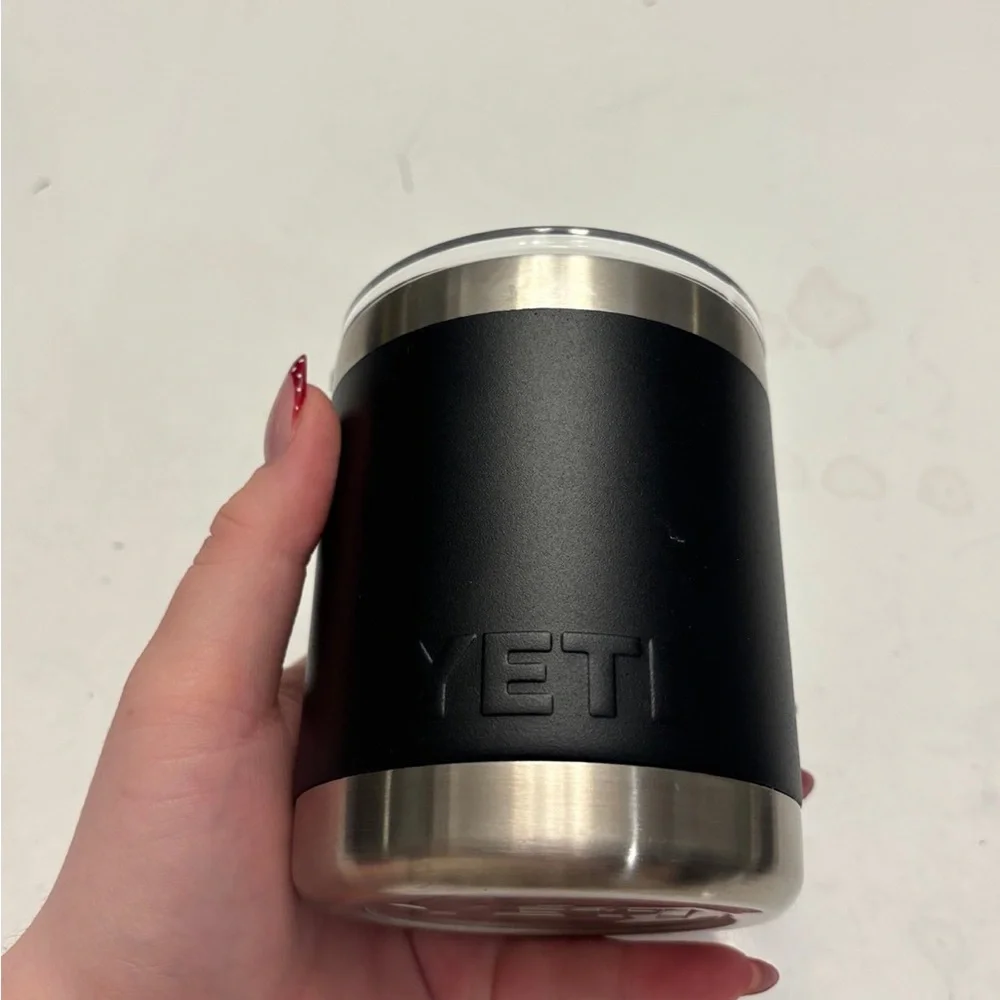 Yeti Black Stainless Lowball Tumbler with Clear Lid